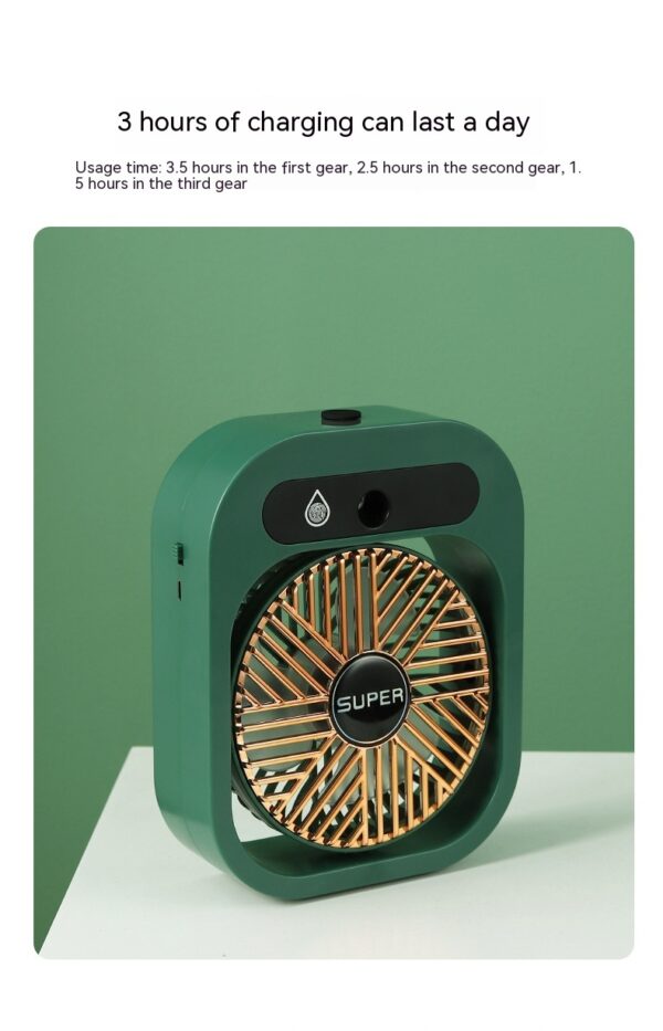 Air Conditioning Fan Desk Misting Fan Air Cooler Cooling USB Rechargeable - Image 3