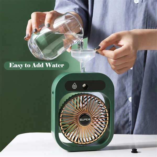 Air Conditioning Fan Desk Misting Fan Air Cooler Cooling USB Rechargeable - Image 7