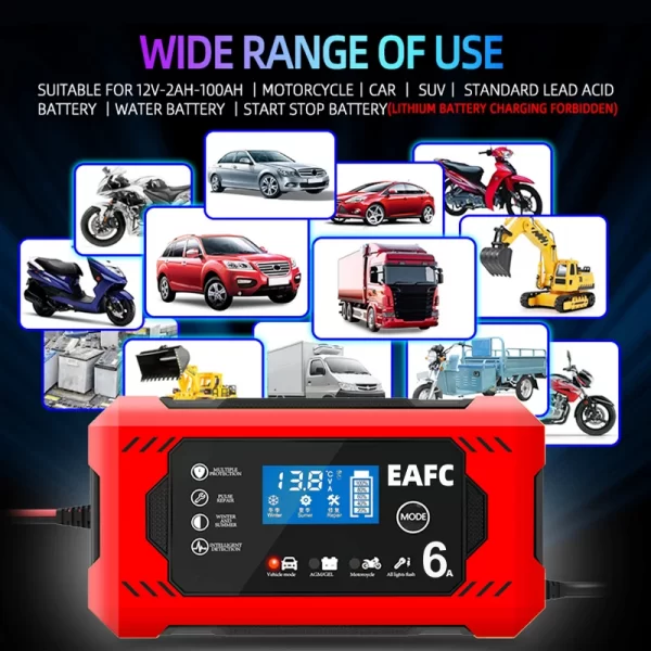 12V 6A Car Battery Charger - Image 2