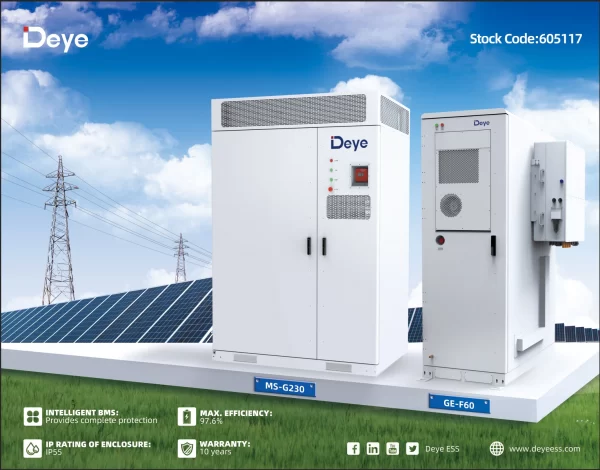 Deye ESS MS-G230 Solar Energy Storage Cabinet Battery All-in-one ESS Solution Container Lithium Battery With deye inverter