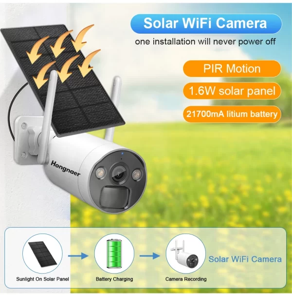 4MP 8CH Solar Panel Camera Solar NVR Kit Surveillance System Eseecloud WIFI Wireless Security Camera System