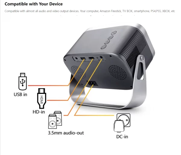 New Mini Flip Projector Portable 1080P - Image 2