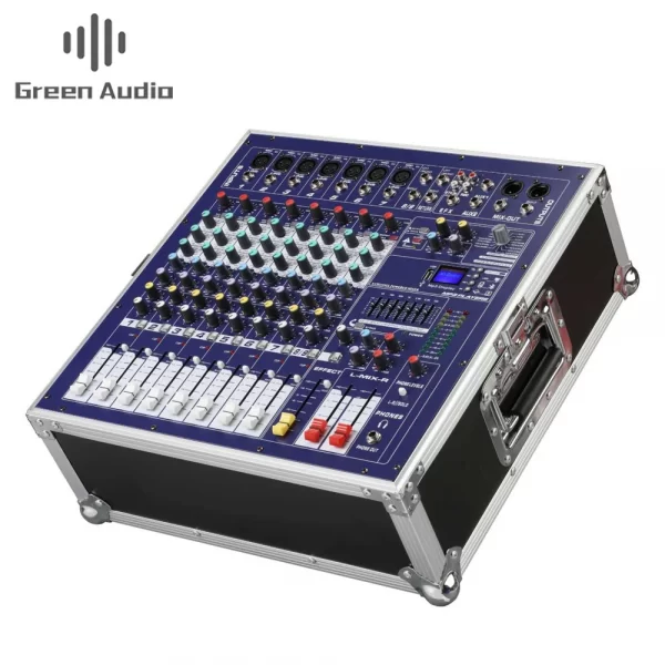 GAX-960E DJ Mixer 8 Channel USB BT Mixing Console High Power Audio Stage Equipment 48V Phantom Power DSP Digital Effects