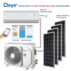 AC DC Solar Panel Powered Airconditioner System 12000BTU 24000BTU Acondicionado Complete Hybrid Solar Air Conditioner for home//