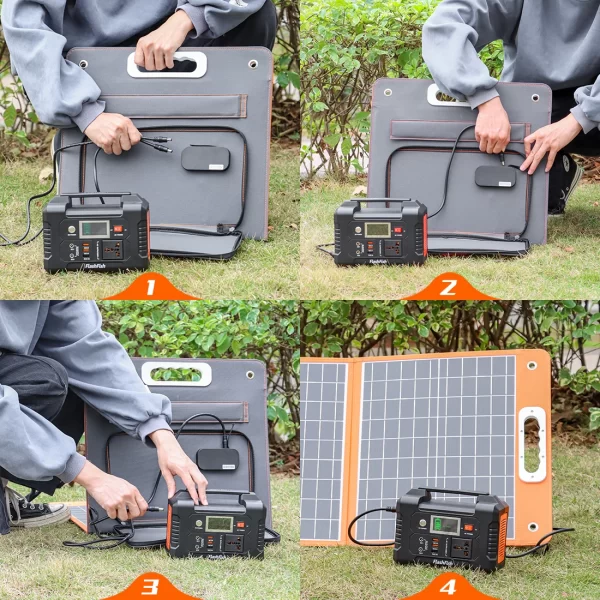 Monocrystalline 60W Solar Charger Charging Outdoor Camping 50w Folding Foldable Portable Solar Panels for Mobile Cell Phone