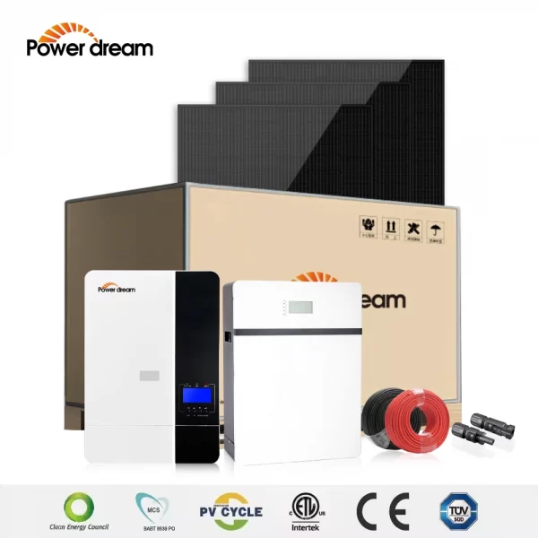 Power Dream Complete 5000w 5kw Solar Panels System Whole Set Kit Solar Energy System Home Solar Power System 50kw Price