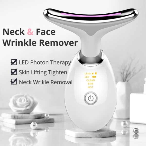 Electric neck and face massager with microcurrent for lifting