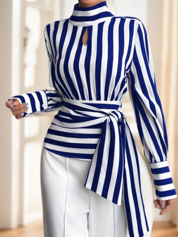 Ladies' Striped Long-sleeved