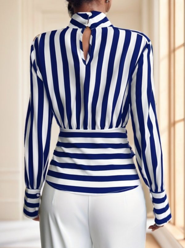 Ladies' Striped Long-sleeved – Image 2