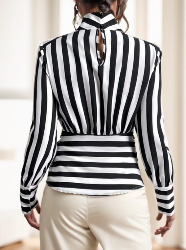 Ladies' Striped Long-sleeved – Image 5