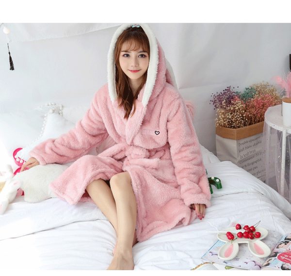Coral velvet robe, a thick – Image 3