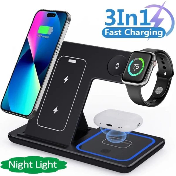 15W 3 In 1 LED Fast Wireless